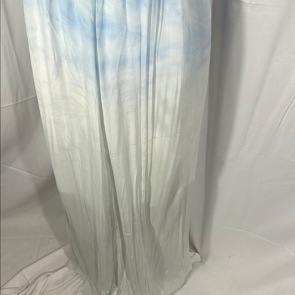 Gypsy 05 Ombre Satin Maxi Dress Blue Silver L - Picture 8 of 9